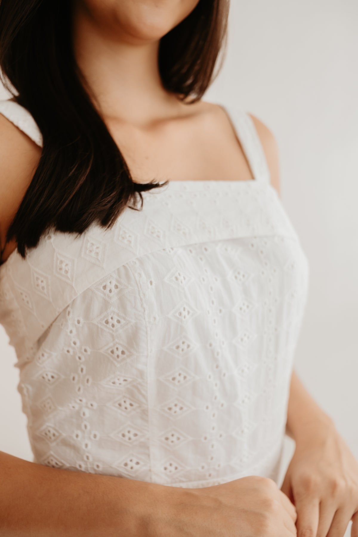 Vestido Dália em laise branca