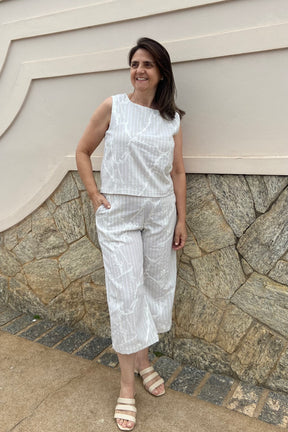 Conjunto linho bordado Vera