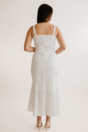 Vestido Dália em laise branca