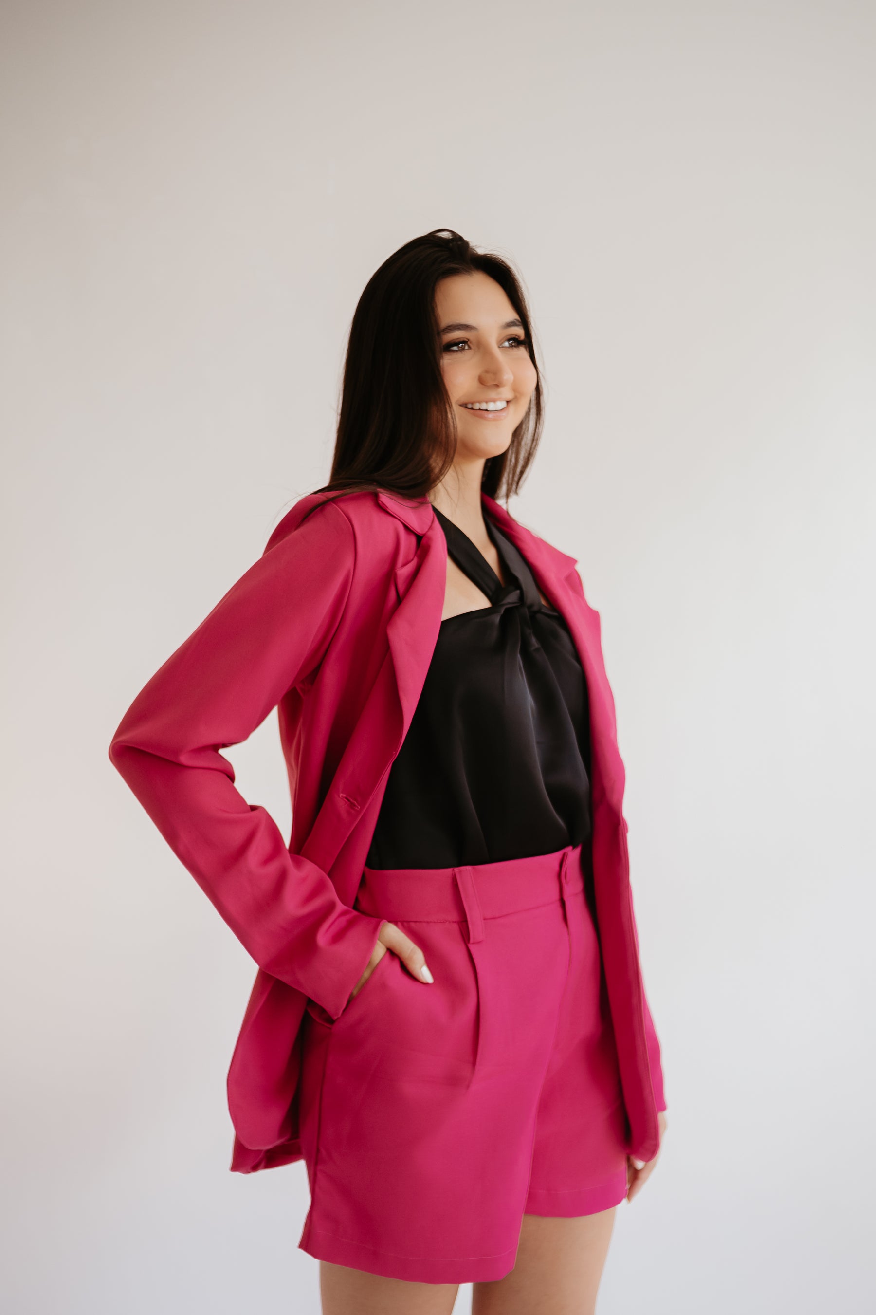 Blazer alongado com gola Tulipa
