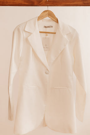 Blazer alongado com gola Tulipa